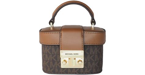 michael kors rose mini trunk crossbody|MICHAEL KORS ROSE MINI BROWN SIGNATURE PVC PINK .